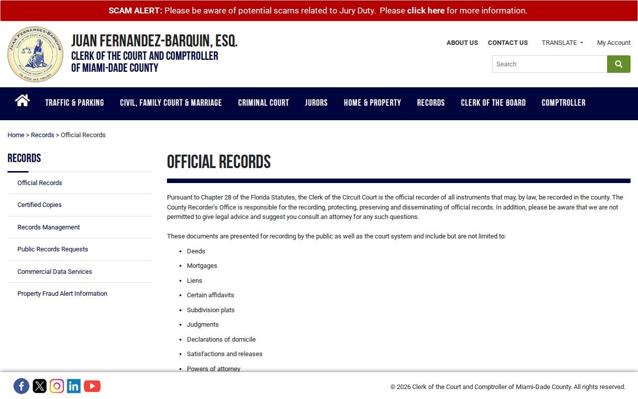 Miami residents directory official deed records