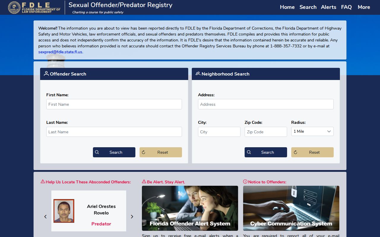 Miami neighbors Florida offender registry search