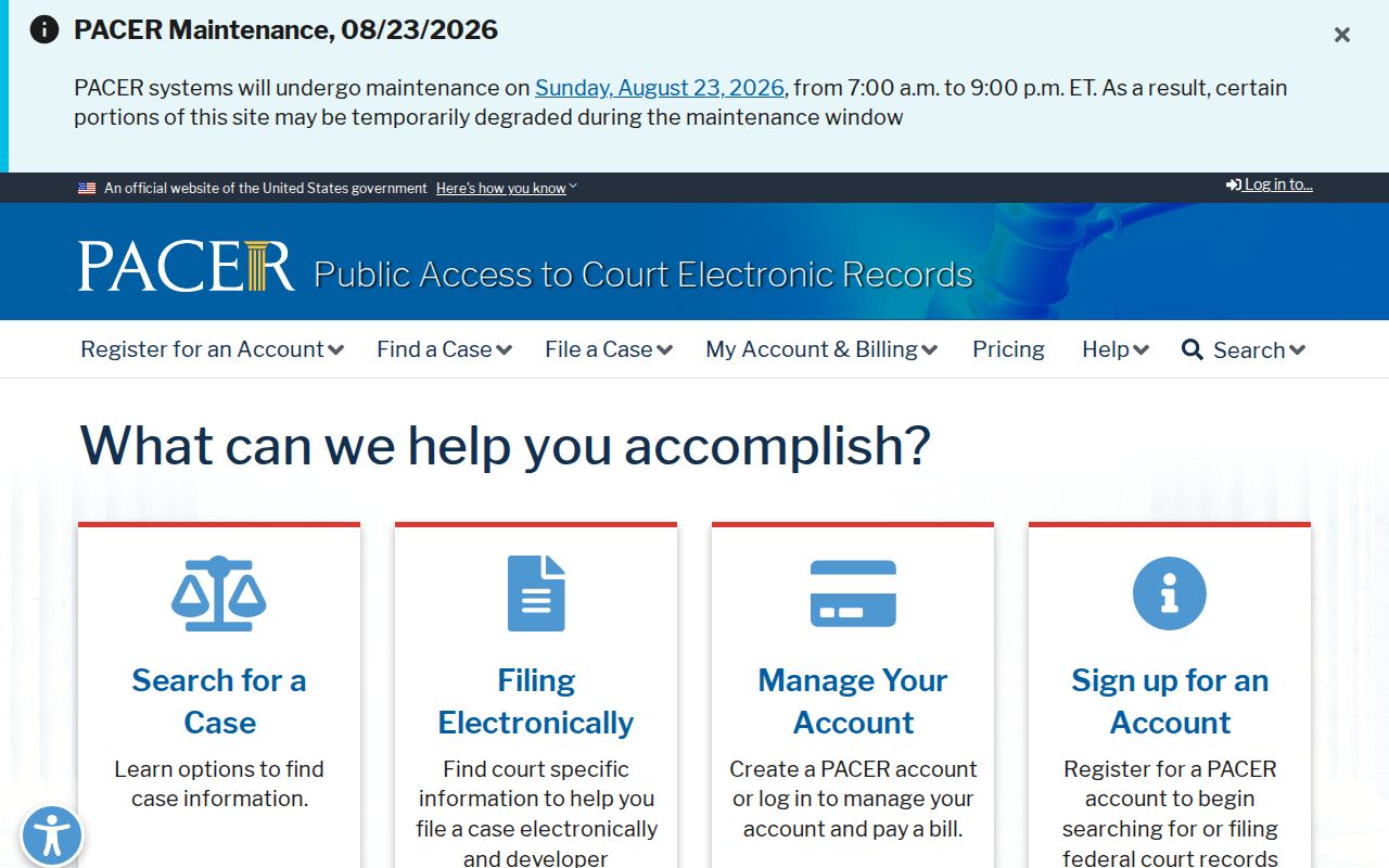 Miami resident lookup through PACER federal court records